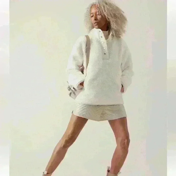 ATHLETA Cozy Sherpa Snap Sweatshirt - Picture 1 of 7